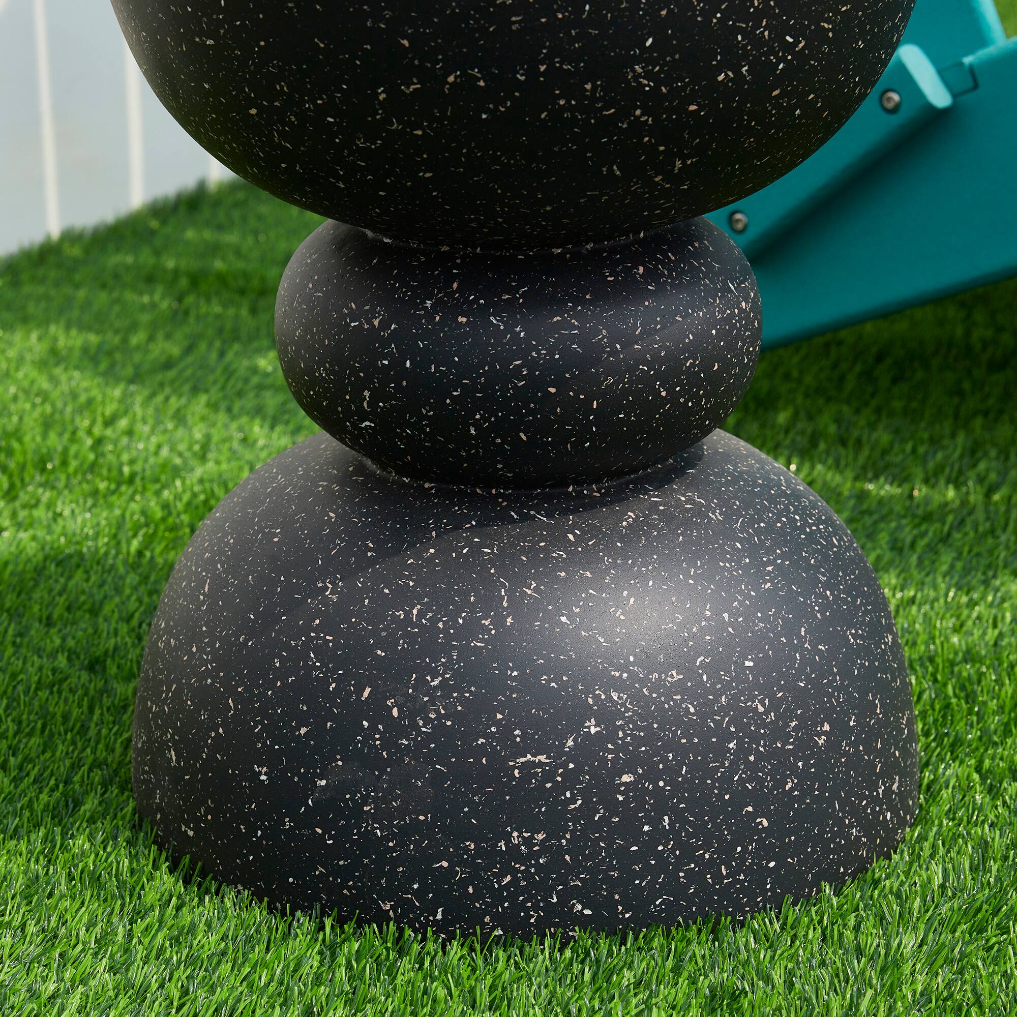 Glitzhome® 17.5" Multifunctional Faux Terrazzo Garden Stool